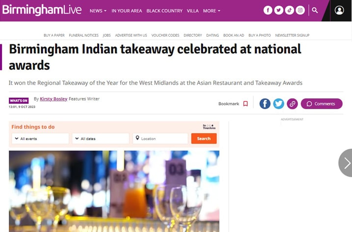 Birmingham Indian takeaway celebrated at national awards