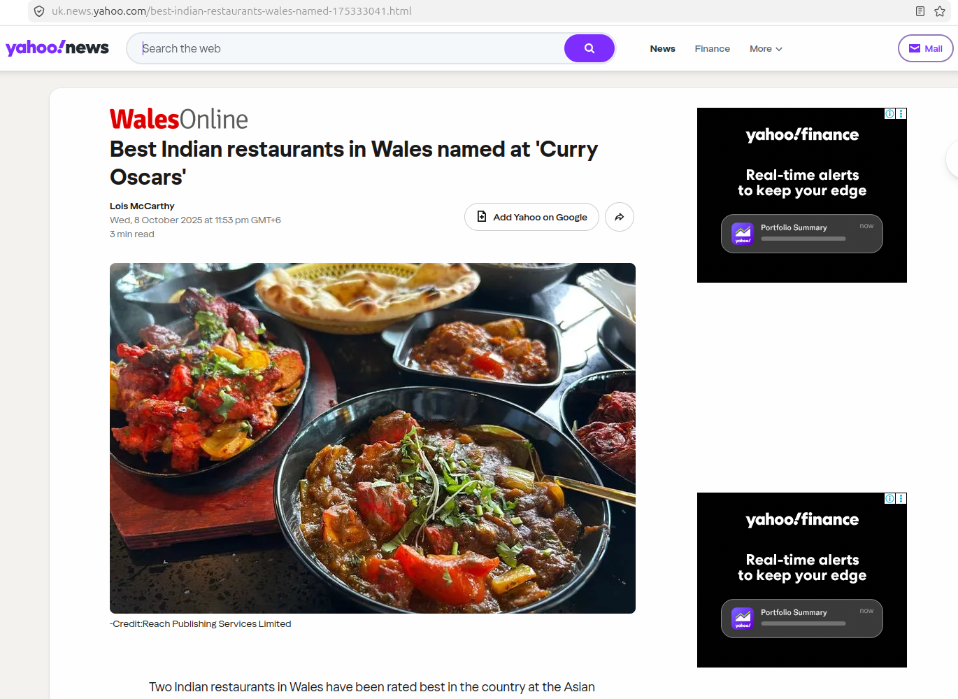 Best Indian restaurants in Wales named at 'Curry Oscars'