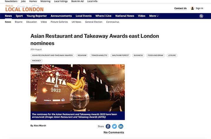 Inaugural Asian Restaurant and Takeaway Awards launches Newspaper