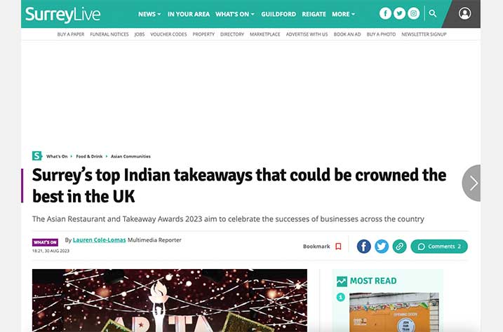 Inaugural Asian Restaurant and Takeaway Awards launches Newspaper