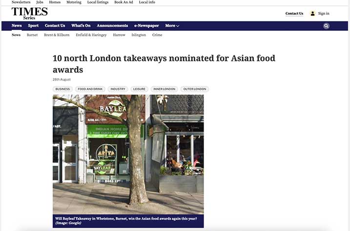 Inaugural Asian Restaurant and Takeaway Awards launches Newspaper