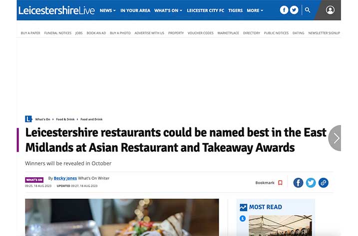 Inaugural Asian Restaurant and Takeaway Awards launches Newspaper